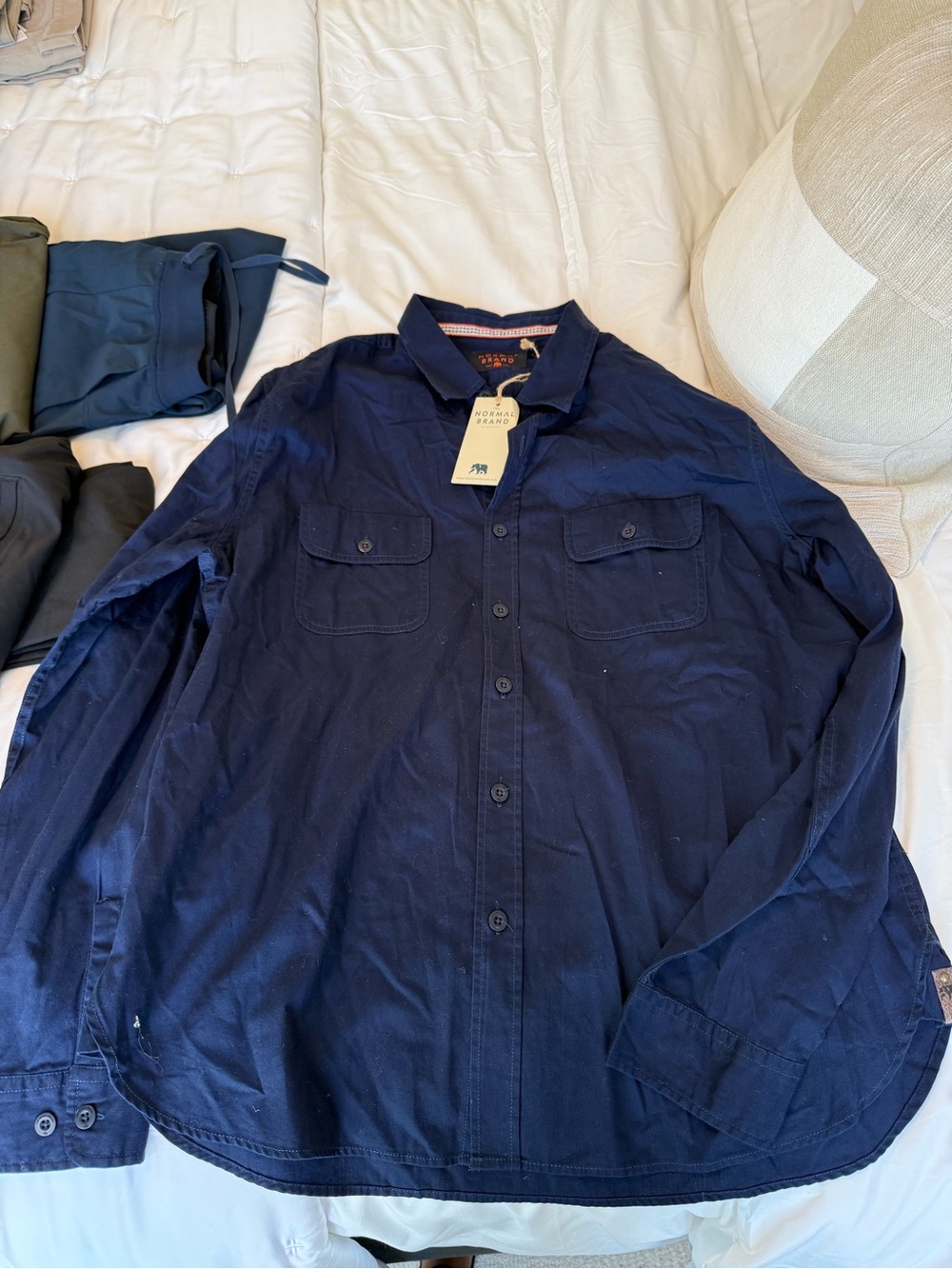 The Normal Brand Men's Navy Button-Down Casual Shirt